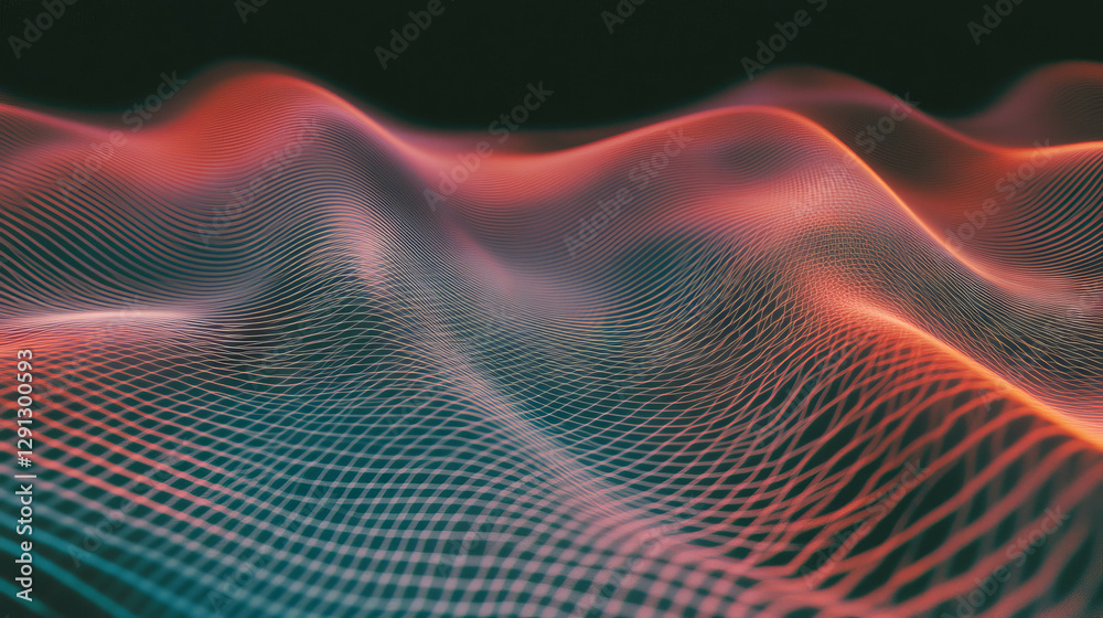 Aufkleber Abstract geometric pattern with dynamic depth and waves for modern design