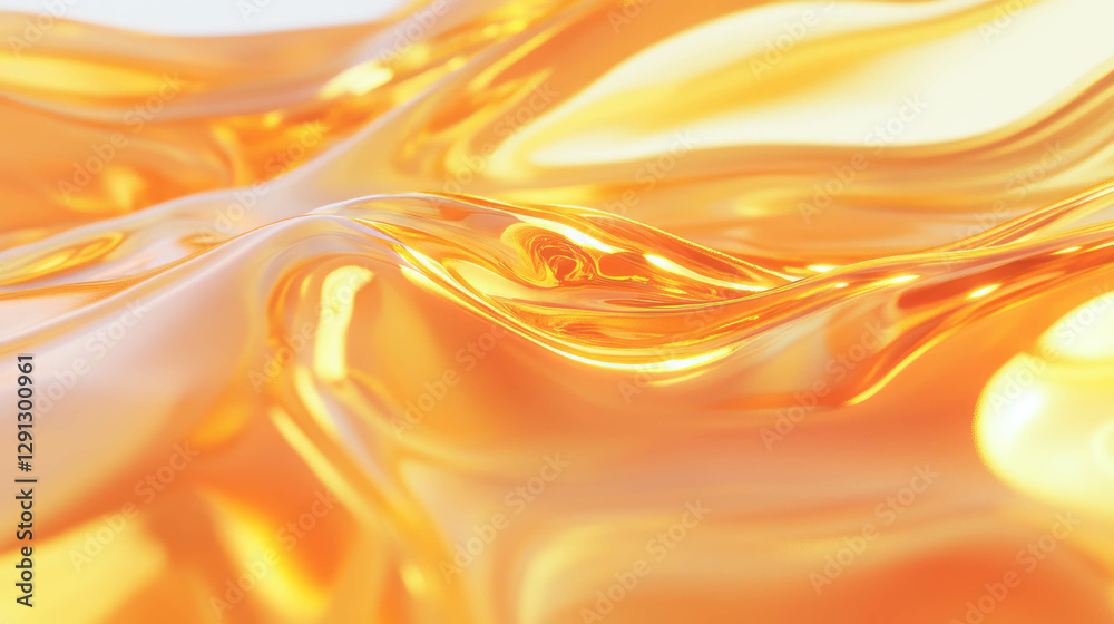 Poster abstract liquid fluid motion in golden hues - dynamic design for backgrounds and art projects