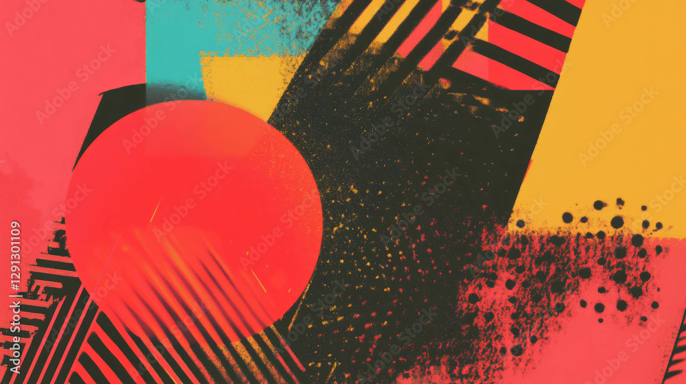 Poster vibrant abstract background with geometric shapes and bright colors for modern design