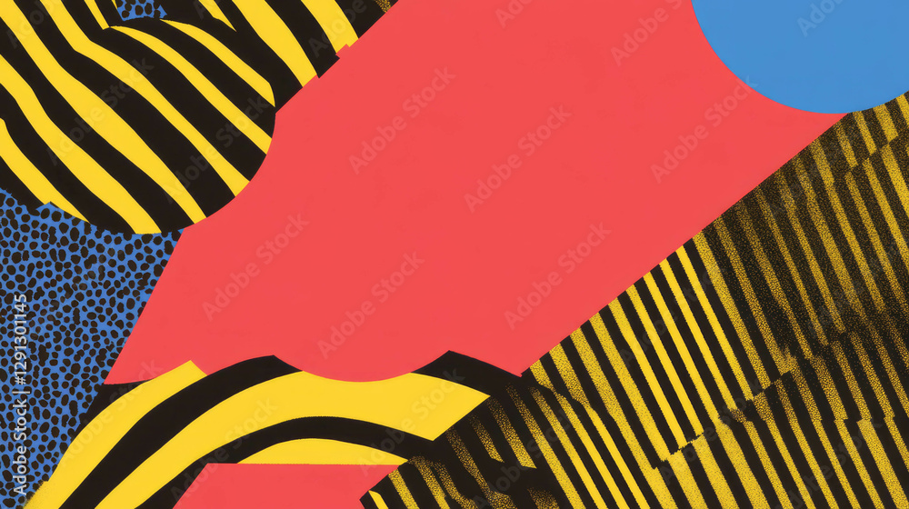Poster Colorful modern abstract background with geometric shapes and bold patterns