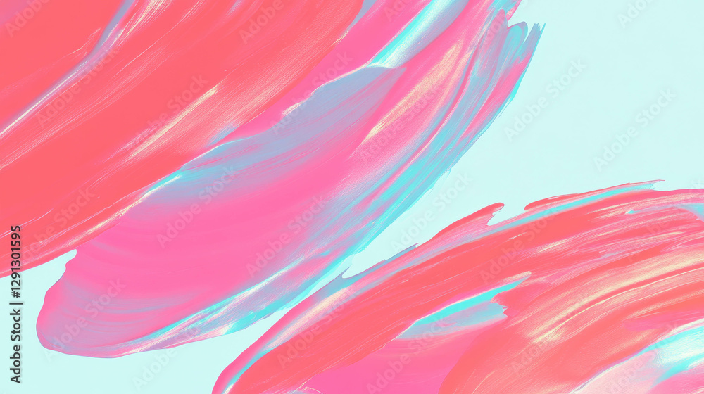 Poster Vibrant abstract paint strokes texture with dynamic color blends for artistic design