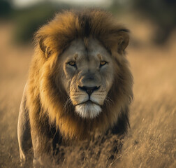 Fototapeta premium lion in the grass