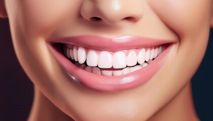 Obraz premium Creating a warm and inviting expression, a perfect smile highlights oral care and beauty.