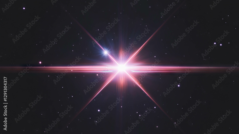 Poster Cosmic light of a binary star system illuminating the universe