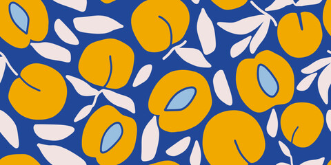 Seamless pattern with peach Vector hand draw peach background for wallpaper cover fabric textile
