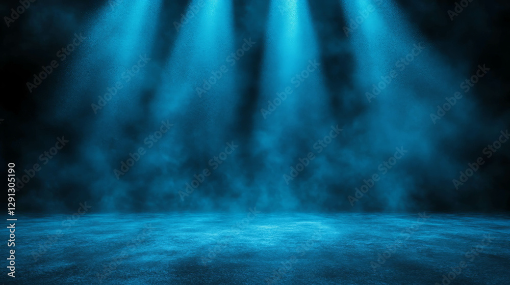 Poster abstract blue light and dust background for artistic design and presentation