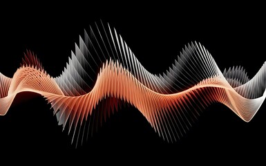 Obraz premium Gradient wave abstract vector black background color shape modern template wavy energy backdrop digital waveform music pattern