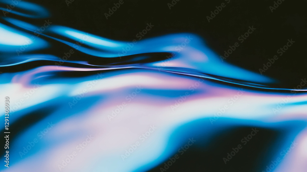 Poster Abstract blue light gradient pattern with flowing wave design for background use