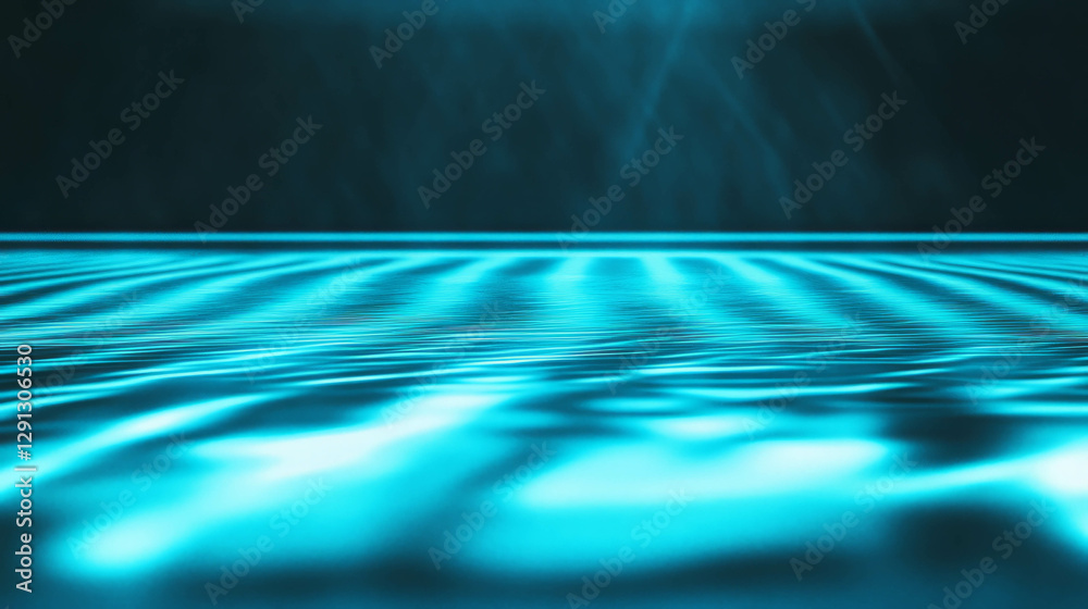 Poster abstract background of blue light reflections on water surface for design and art projects