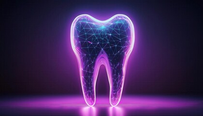 Digital art of a glowing tooth representing the future of dentistry and health innovations.