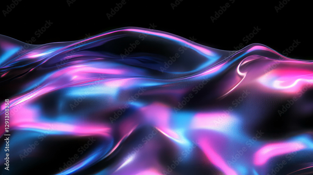 Poster abstract neon glow and dark waves for futuristic design elements