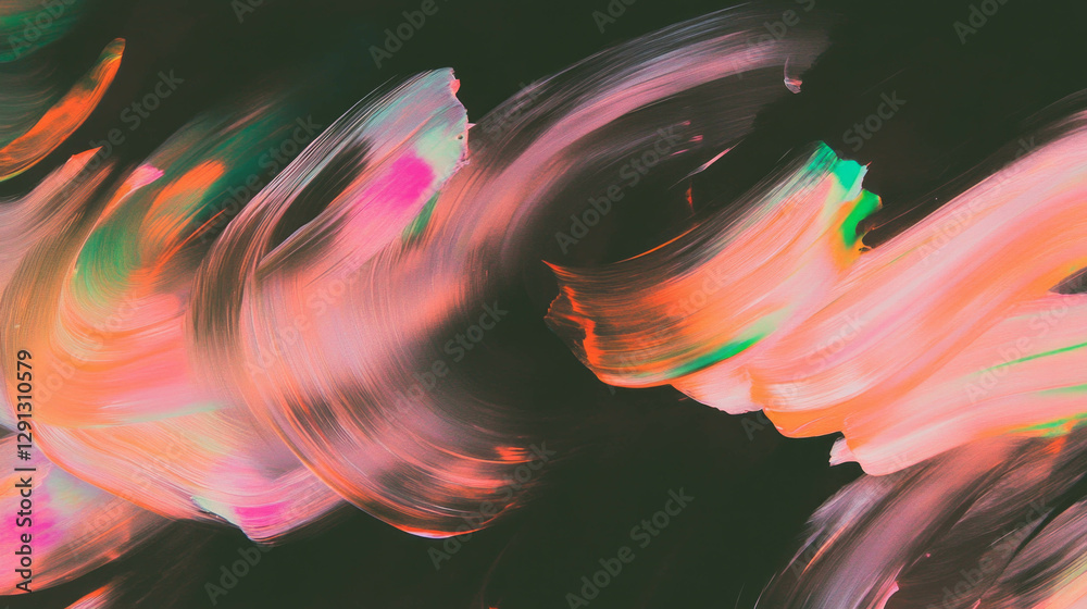 Poster Abstract brushstrokes on dark background creating dynamic movement for artistic design