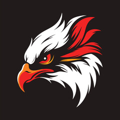 Fototapeta premium Fierce Eagle Head Vector Illustration