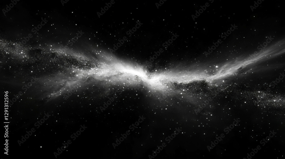 Poster Celestial light reflection in cosmic space background for design