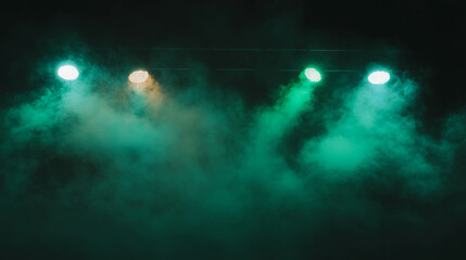 Fototapeta premium Mystical chartreuse smoke with colorful lighting for atmospheric background