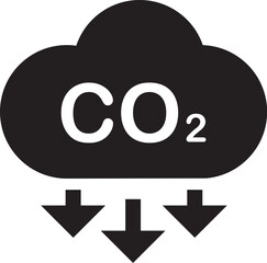 Cloud co2 reduction icon 