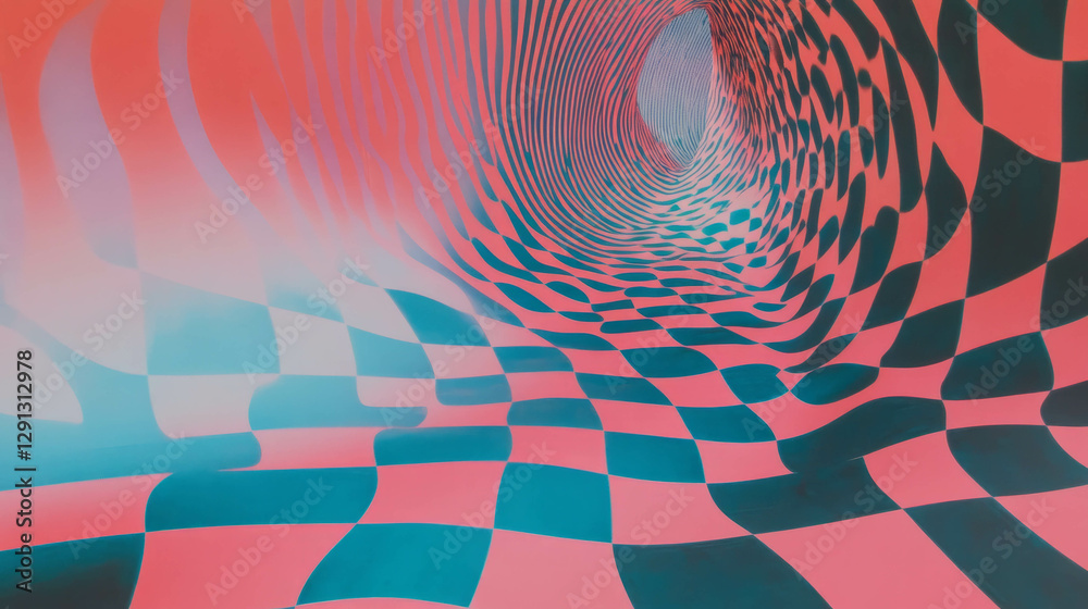 Poster abstract checkerboard pattern background with vibrant colors