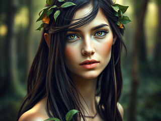 Waldnymphe mit goldenen Augen