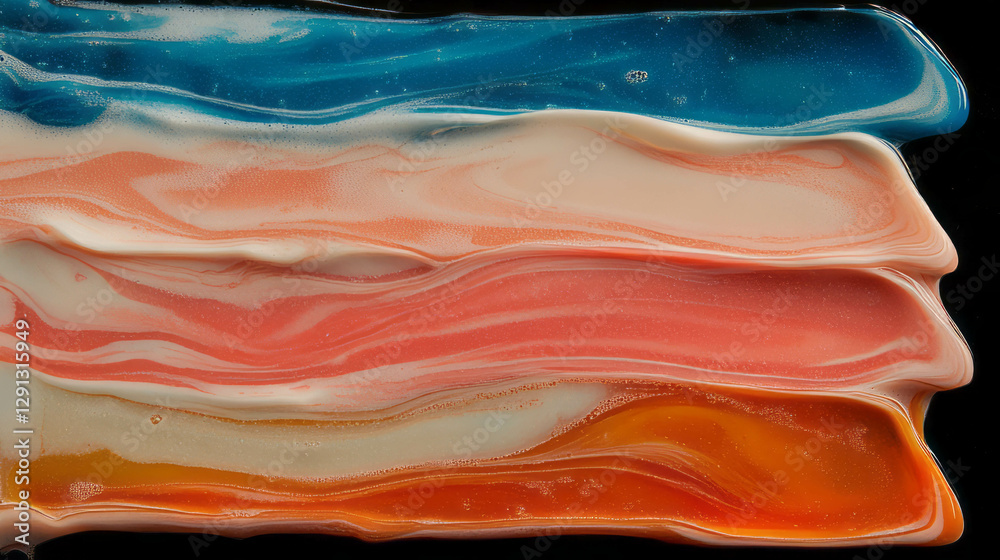 Aufkleber abstract colorful soap streaks creating vibrant overlapping patterns for creative design
