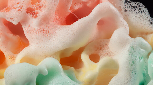 Vibrant background of overlapping colorful foam smears for creative design