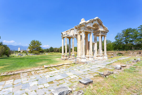 Beautiful view of the archaeological site of Aphrodisias, Turkey