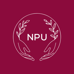 NPU letter logo design vector logo modern alphabet font overlap style. calligraphy designs for logo, Poster, Invitation, etc.