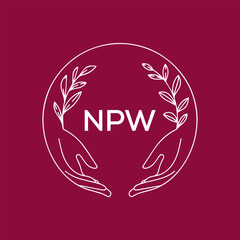 Obraz premium NPW letter logo design vector logo modern alphabet font overlap style. calligraphy designs for logo, Poster, Invitation, etc.