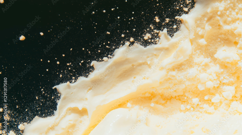 Poster creamy texture with cookie crumbs for dessert background design