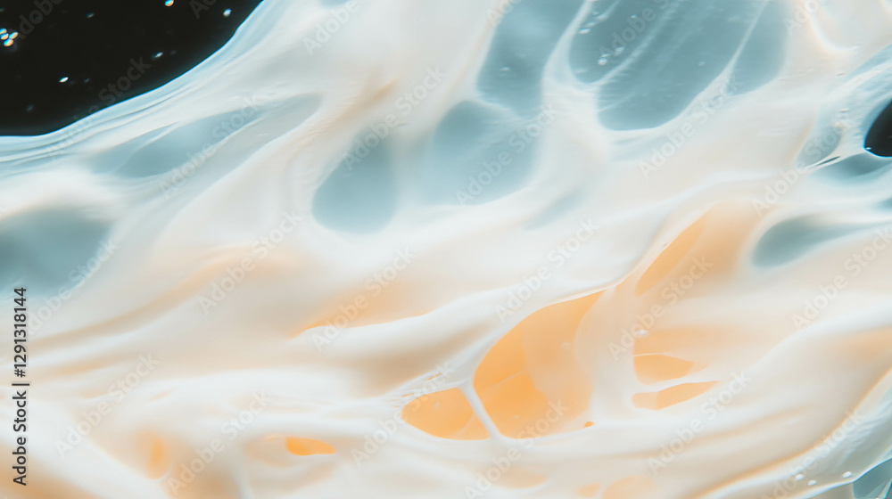 Poster abstract cream and blue waves creating an underwater aesthetic for artistic and design use