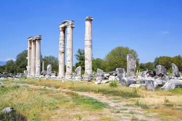 Beautiful view of the archaeological site of Aphrodisias, Turkey