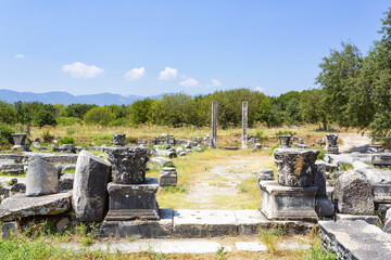Beautiful view of the archaeological site of Aphrodisias, Turkey
