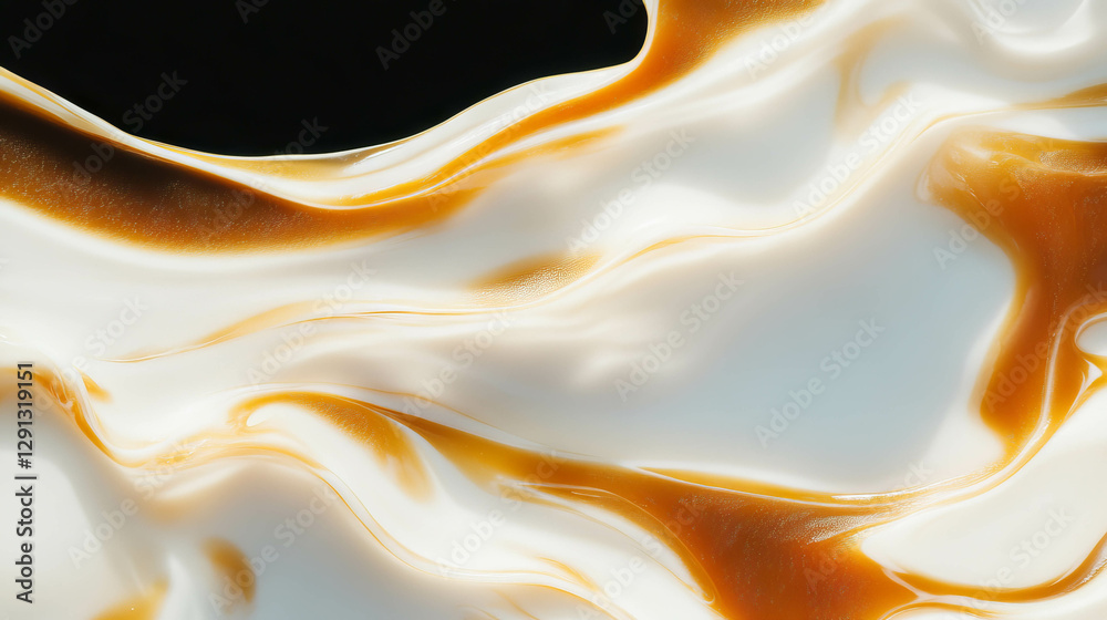 Poster creamy abstract background with caramel drizzle for art design