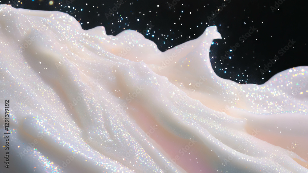 Poster Creamy background with edible glitter and sparkling texture for design use