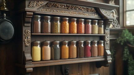 Assorted Spices in Glass Jars
