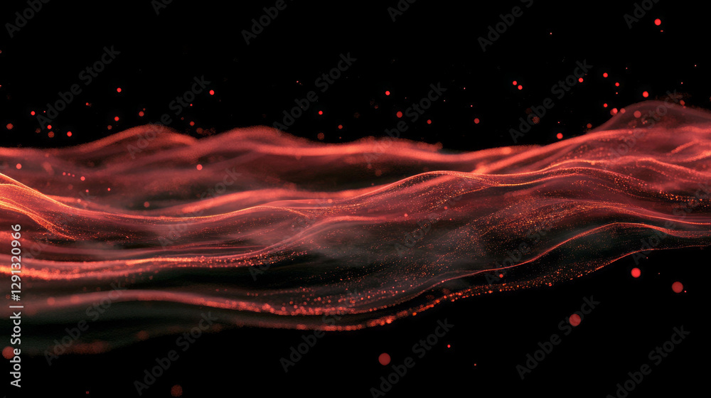 Poster abstract crimson smoke on dark background for art and design projects