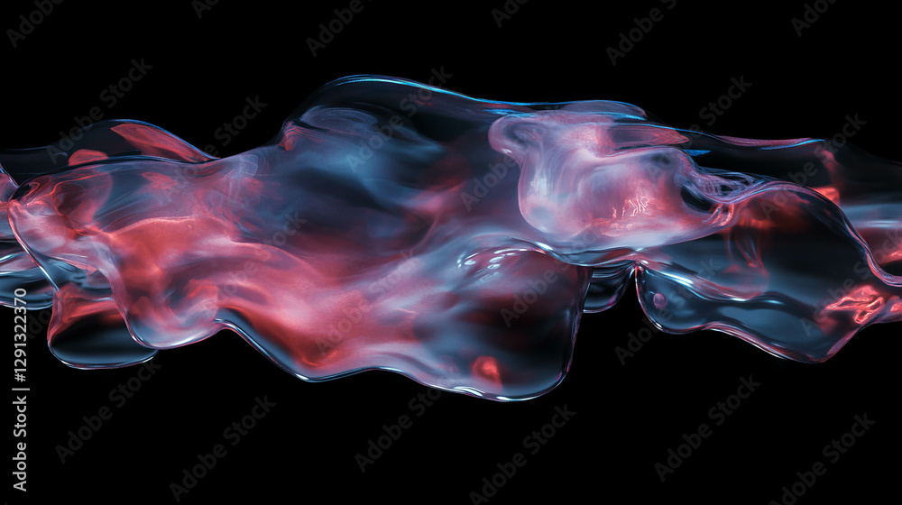 Poster abstract background of dark viscous fluid with subtle red highlights