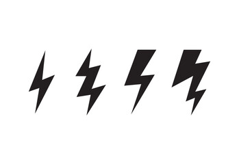 Lightening bolt icons set