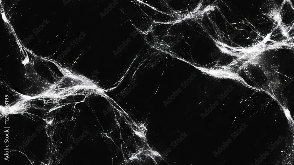 Aufkleber Intricate spiderweb threads on dark background for design and decoration