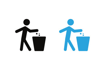 Garbage symbol set. Do not litter sign.