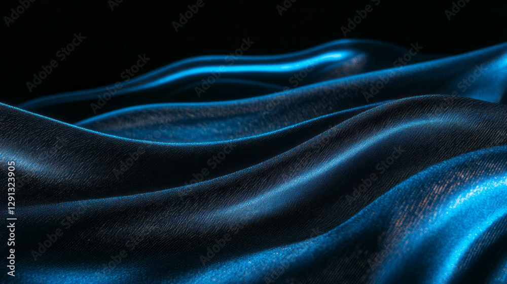 Poster Abstract waves and textures of denim with subtle striped pattern for design and background use