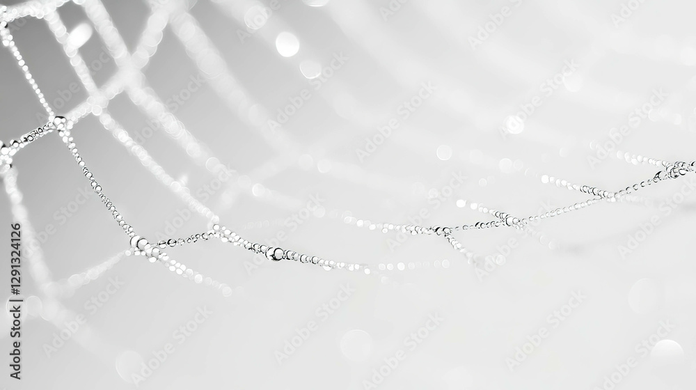 Poster morning dew drops on spiderweb creating a mesmerizing natural pattern