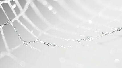 Morning dew drops on spiderweb creating a mesmerizing natural pattern