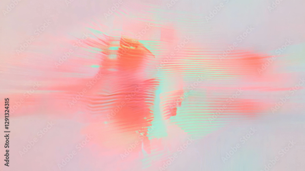 Aufkleber abstract digital glitch art with distorted texture in vibrant pastel colors