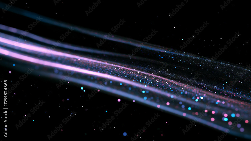 Poster abstract digital glitch art with cosmic elements and dynamic texture