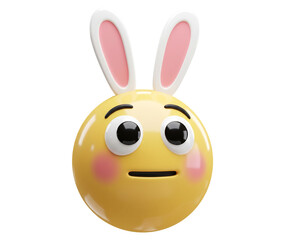Obraz premium 3D Emoji with Easter Bunny Ears