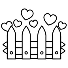 Charming Heart-Inspired Garden Fence Line Art