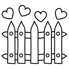 Charming Heart-Inspired Garden Fence Line Art