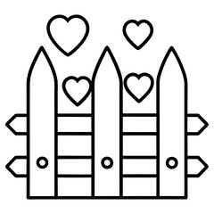Charming Heart-Inspired Garden Fence Line Art