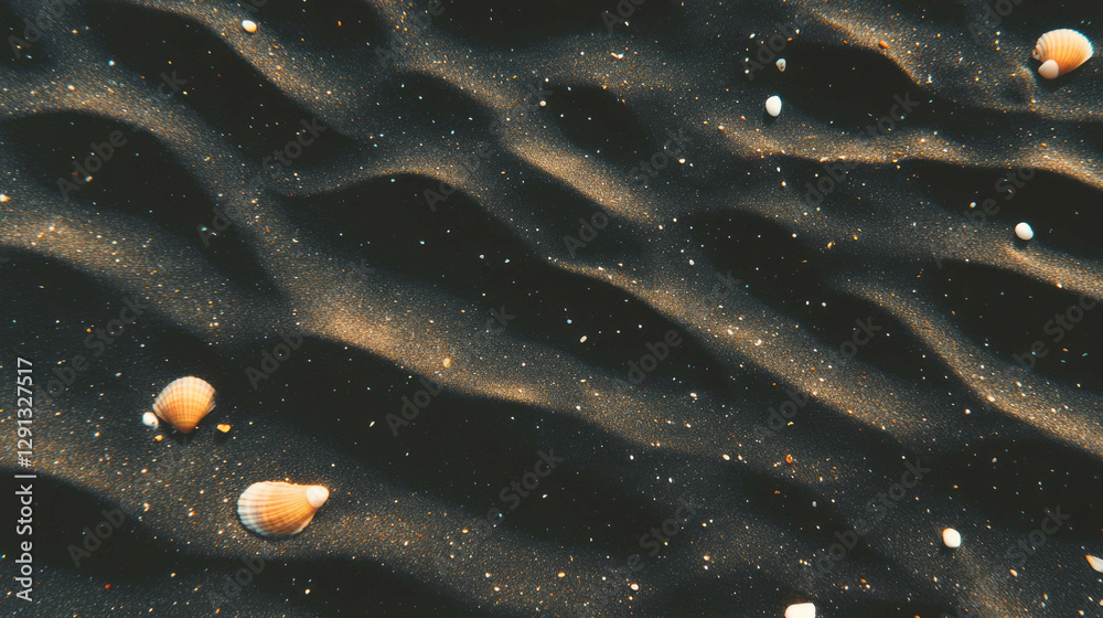 Aufkleber serene beach scene with drifting sand and shells