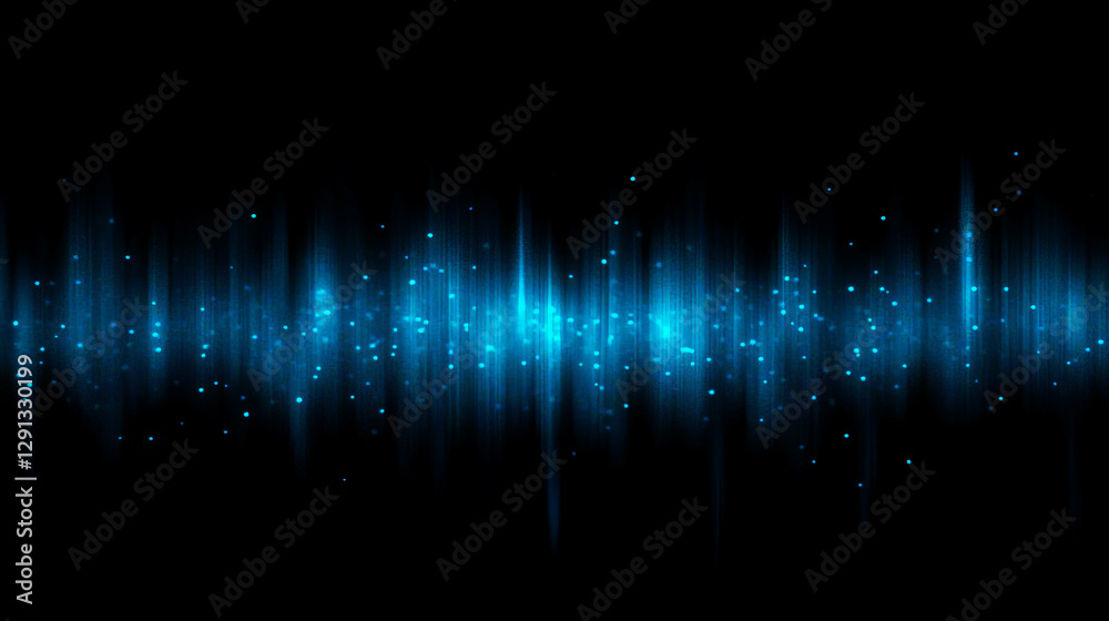 Poster abstract background with falling blue light rays for futuristic design